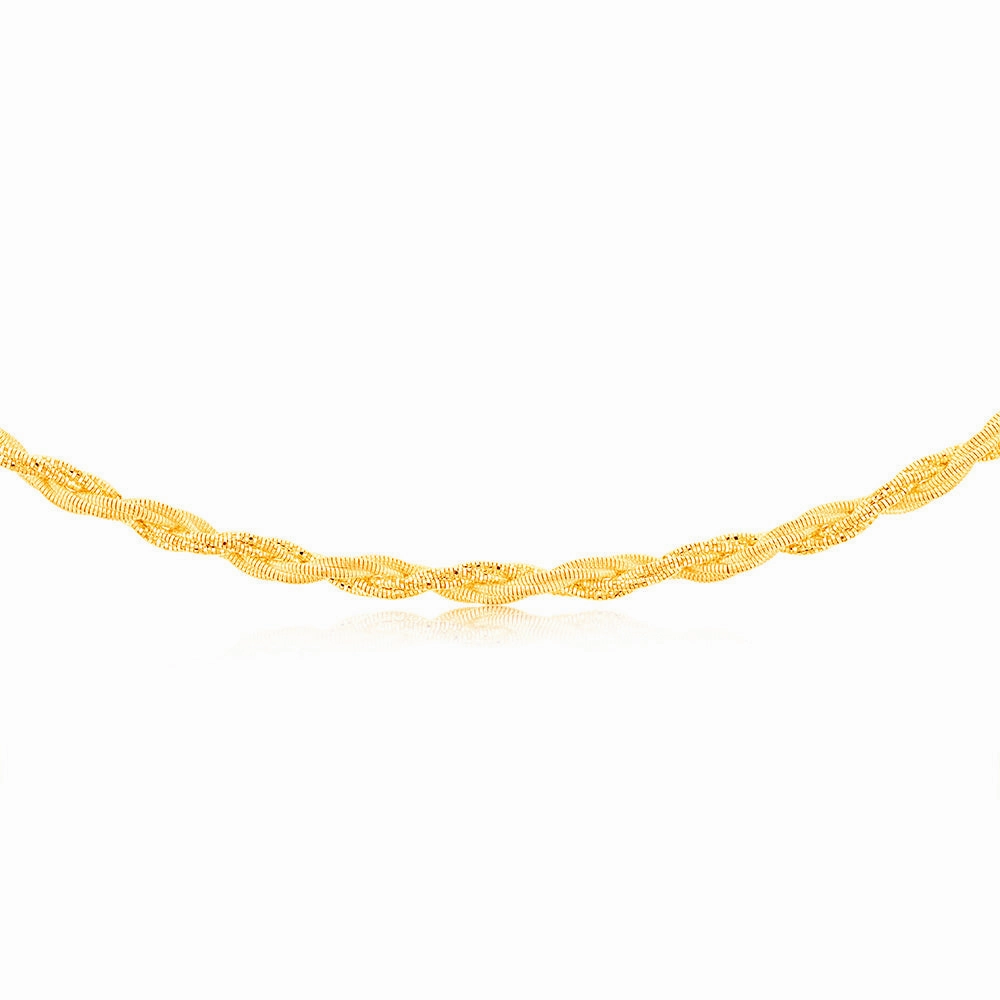 Sterling Silver Gold Plated Memory Omega 42 3cm Chain