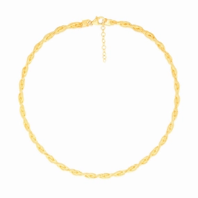 Sterling Silver Gold Plated Memory Omega 42 3cm Chain