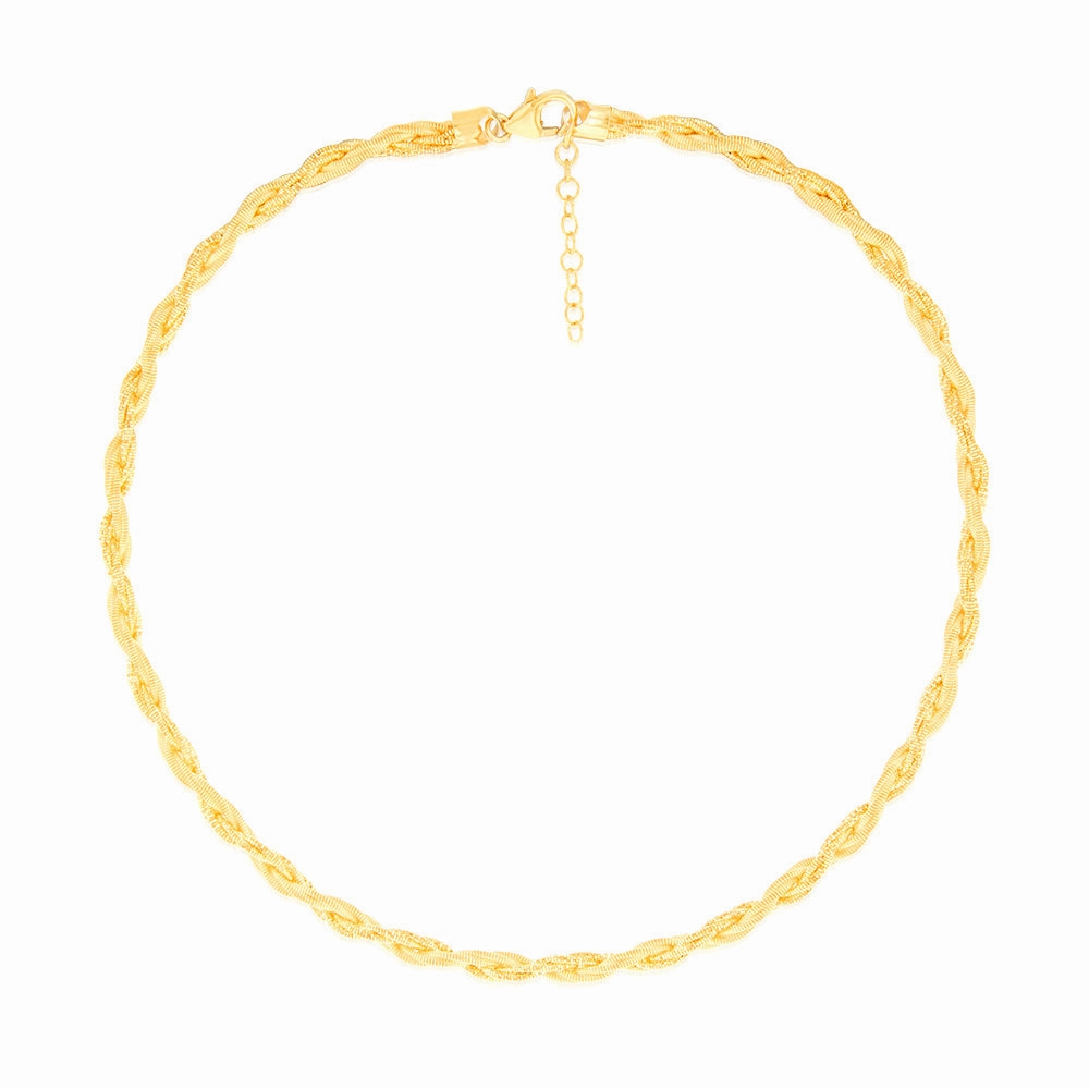 Sterling Silver Gold Plated Memory Omega 42 3cm Chain