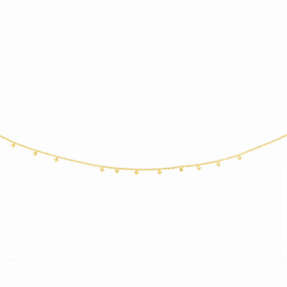 Sterling Silver Gold Plated Star Charms On 32 10cm Chain