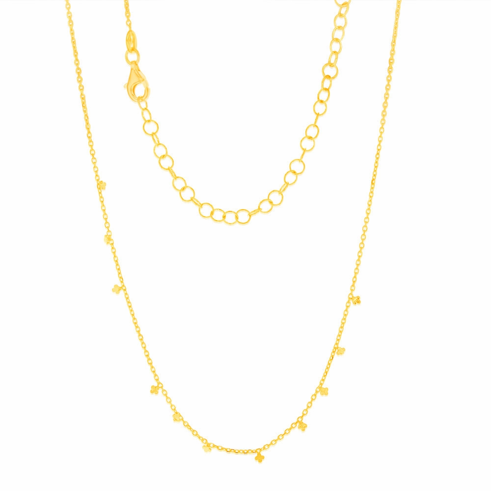 Sterling Silver Gold Plated Star Charms On 32 10cm Chain