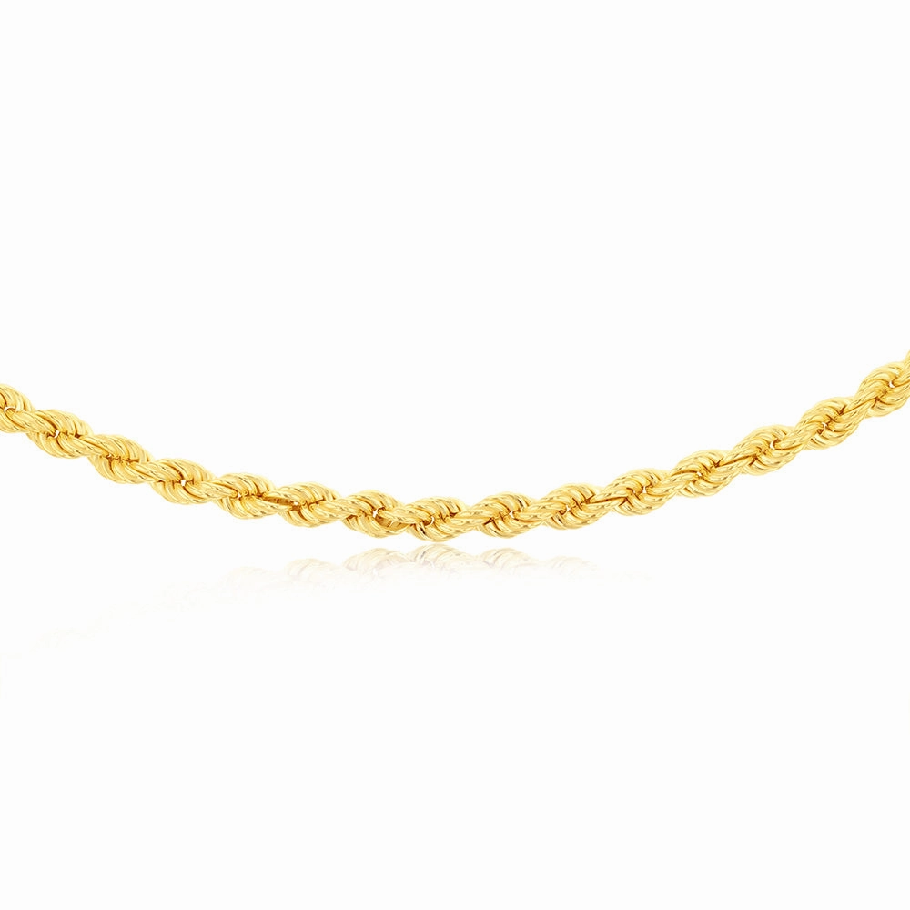Sterling Silver Gold Plated Twisted 45cm Chain