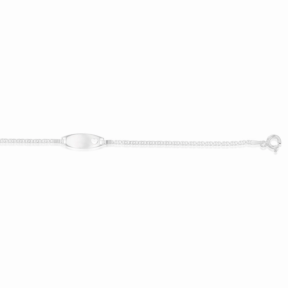 Sterling Silver Heart Cut Out On 16 3cm ID Bracelet
