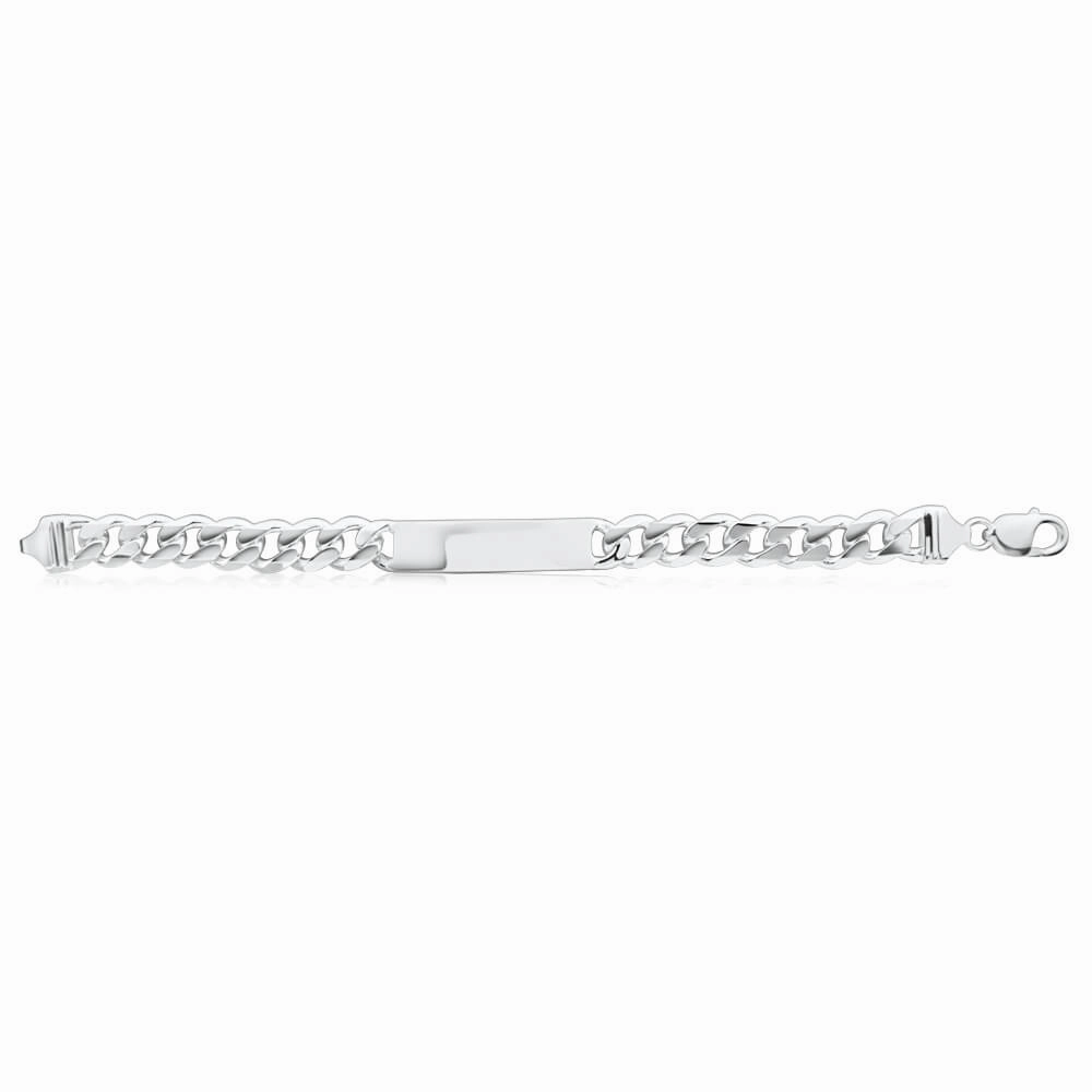 Sterling Silver Heavy Curb 300 Gauge ID Bracelet 22cm