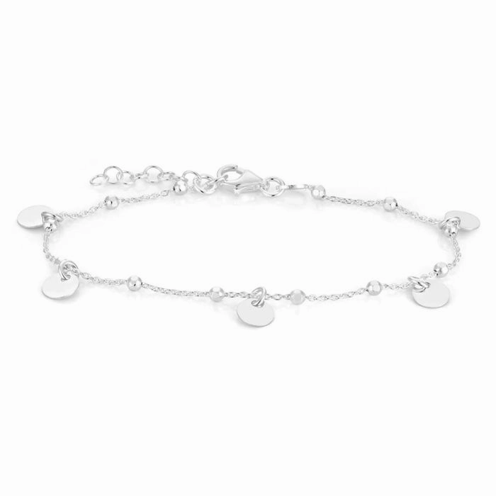 Sterling Silver Multi-Disc Charm Bracelet 17cm 2cm
