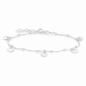 Sterling Silver Multi-Disc Charm Bracelet 17cm 2cm