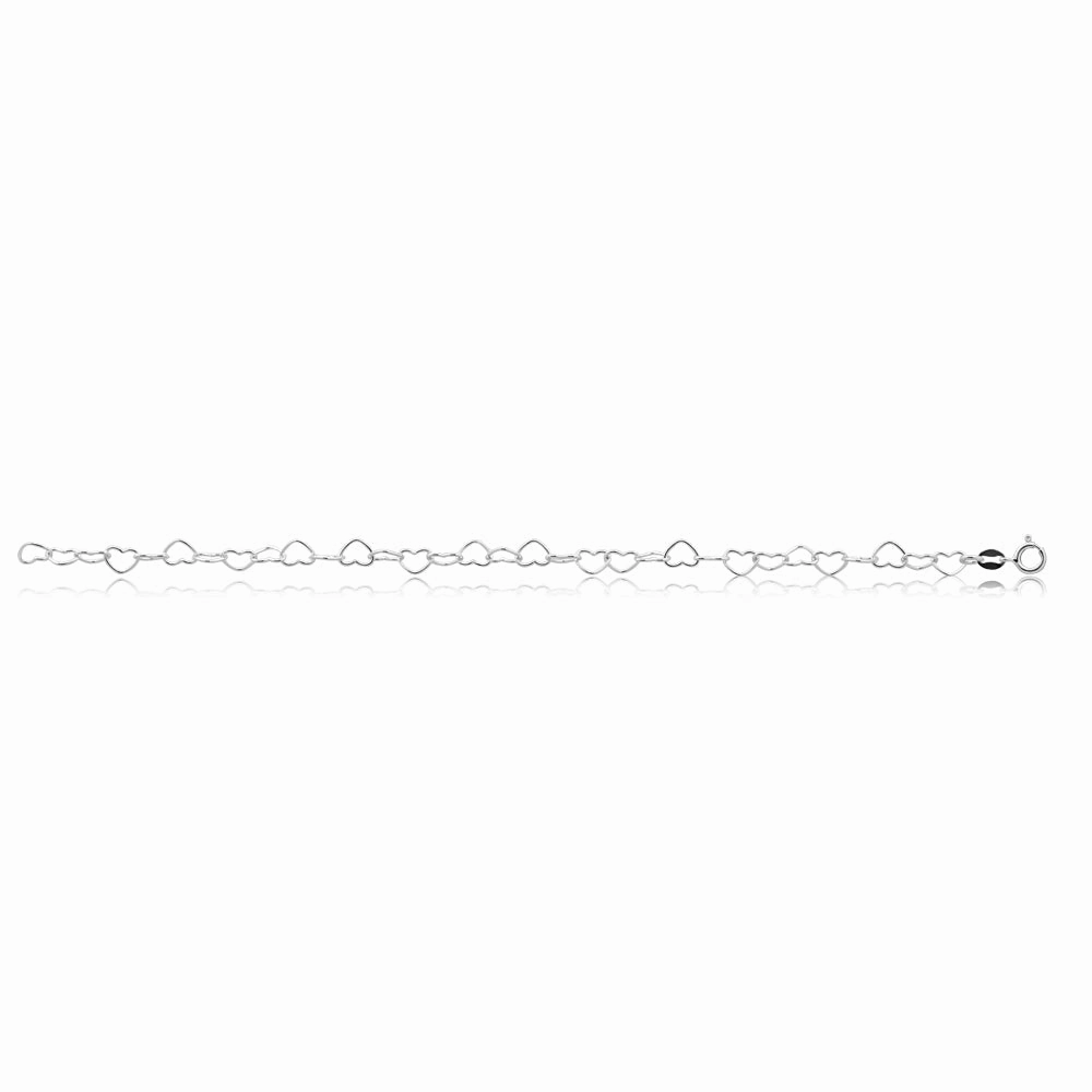 Sterling Silver Multi Heart Intertwined Bracelet