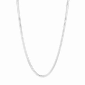 Sterling Silver Oval Snake 37 5cm Chain