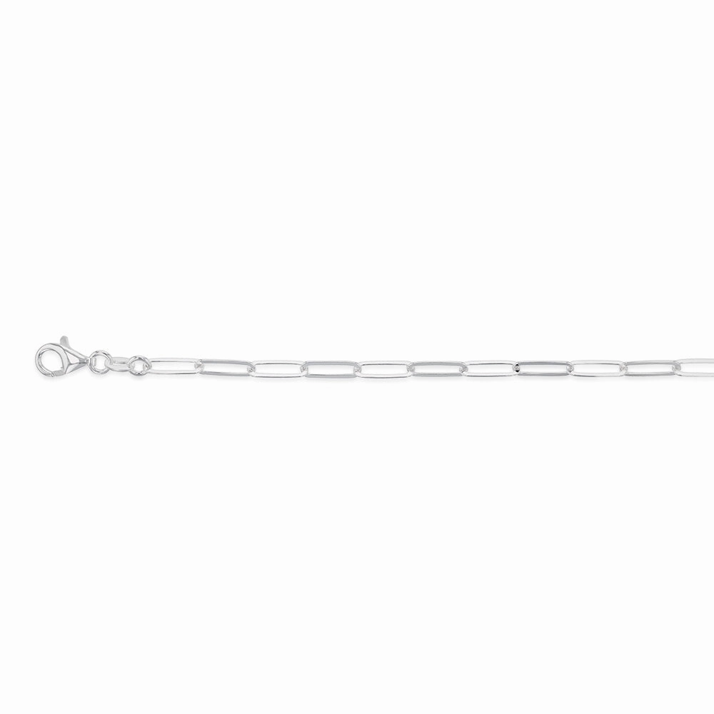 Sterling Silver Paperclip 19cm Bracelet