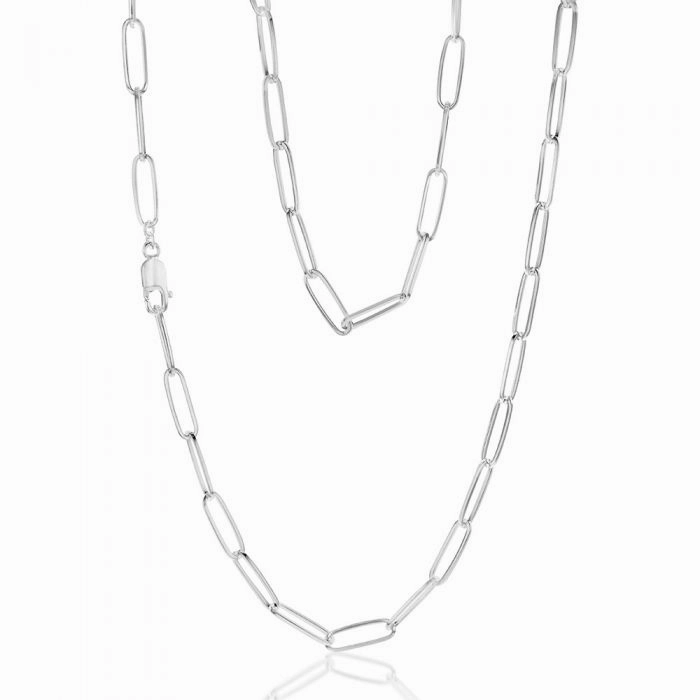 Sterling Silver Paperclip 70cm Chain