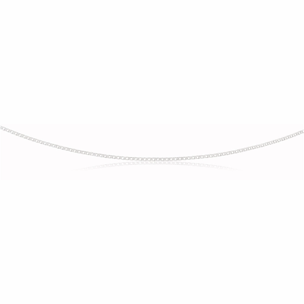 Sterling Silver Rhodium Plated 45cm Double Curb Chain
