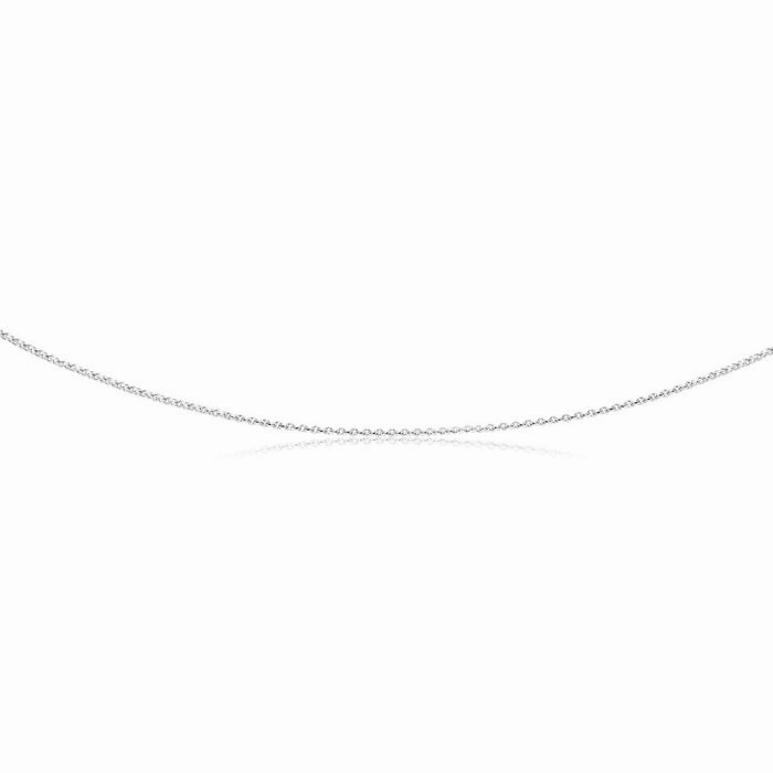 Sterling Silver Rhodium Plated 50cm 60 Gauge Cable Chain