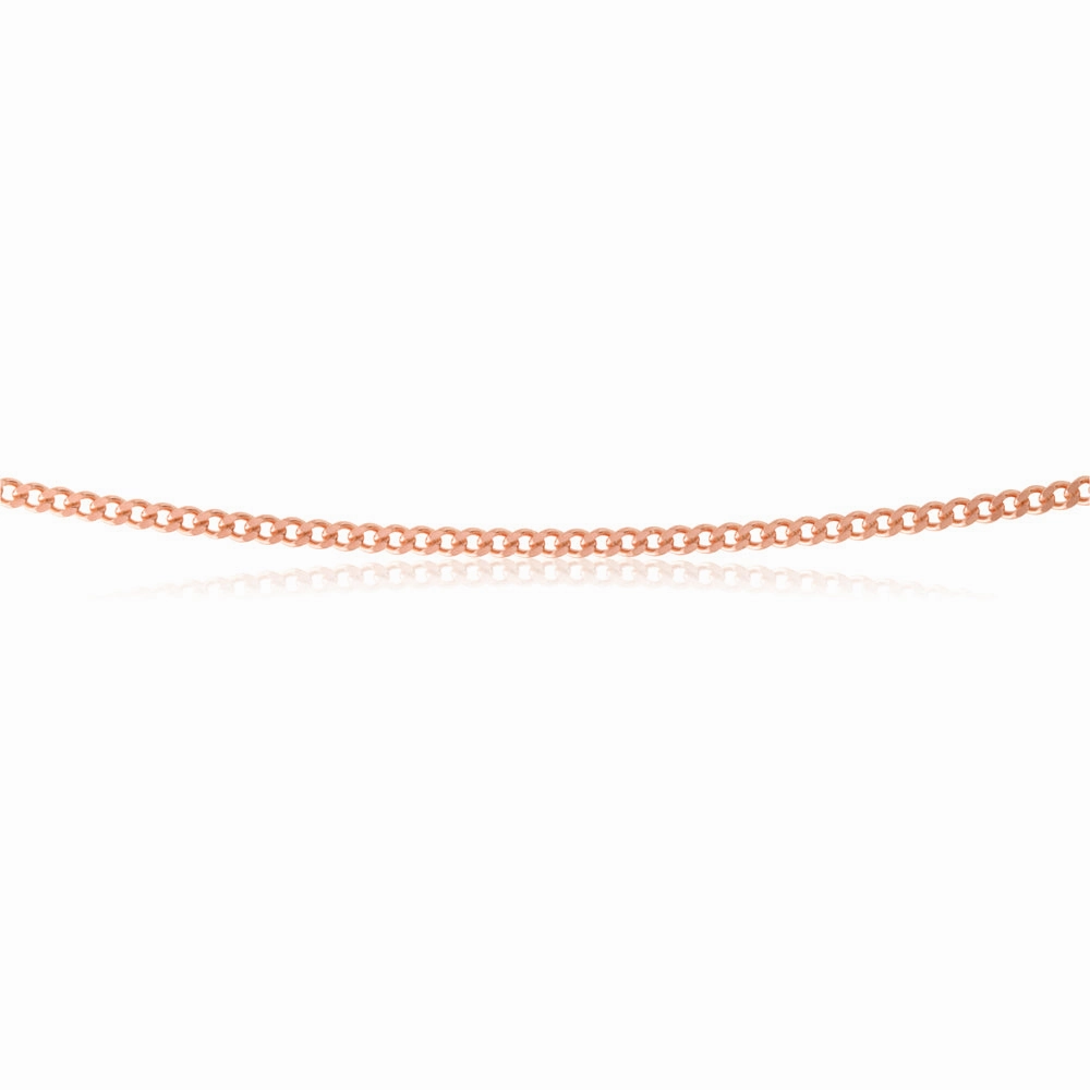 Sterling Silver Rose Plated 40 Gauge 50cm Curb Dicut Chain