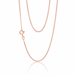 Sterling Silver Rose Plated 45cm Curb Dicut Chain