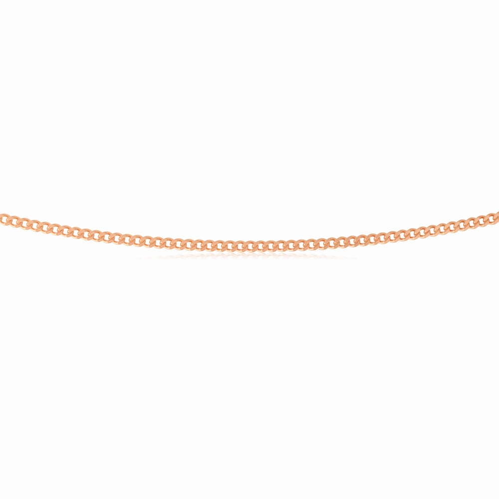 Sterling Silver Rose Plated 60 Gauge 55cm Curb Dicut Chain