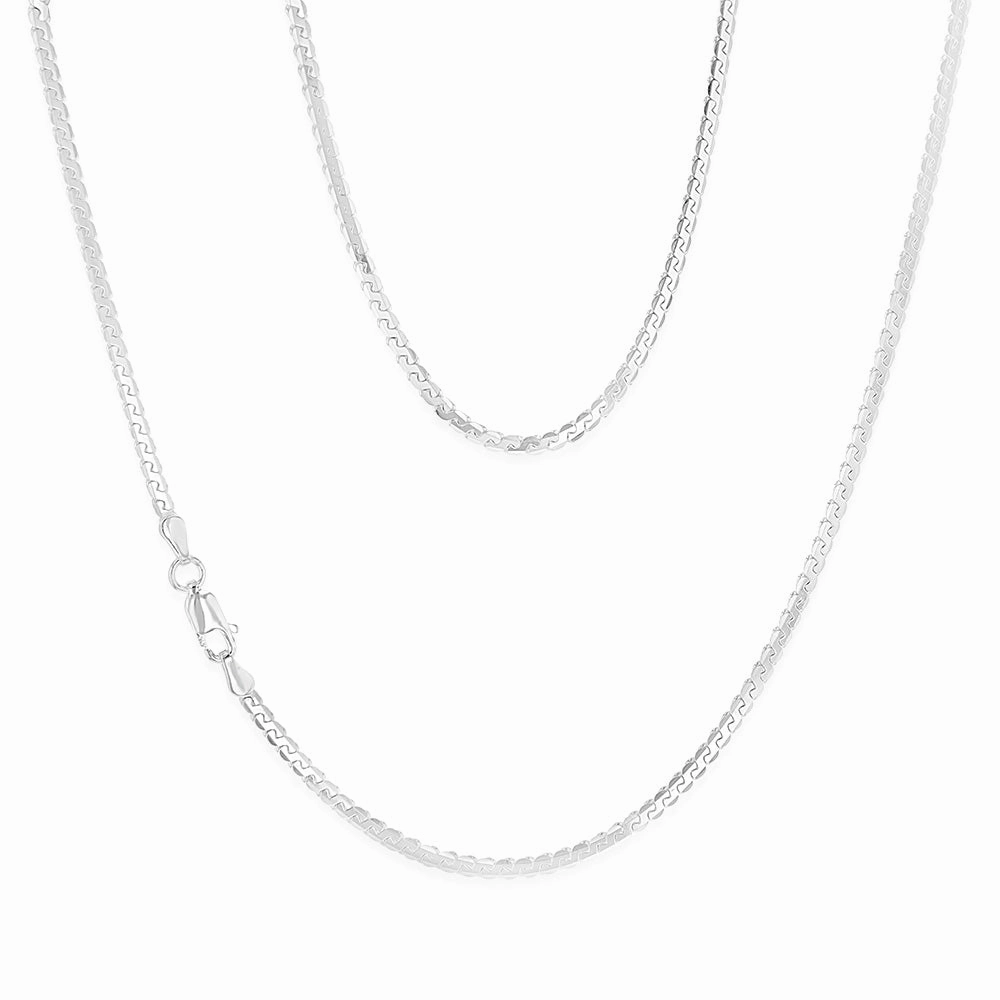 Sterling Silver Serpentine 80 Gauge 45cm Chain