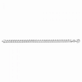 Sterling Silver Square Curb 21cm Bracelet