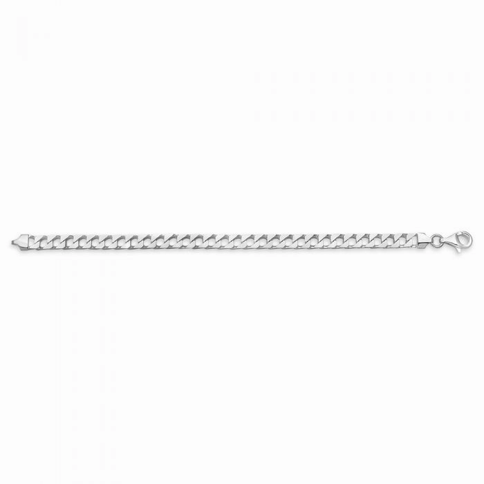 Sterling Silver Square Curb 21cm Bracelet