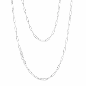 Sterling Silver Textured Paperclip 60 Gauge 50cm Chain