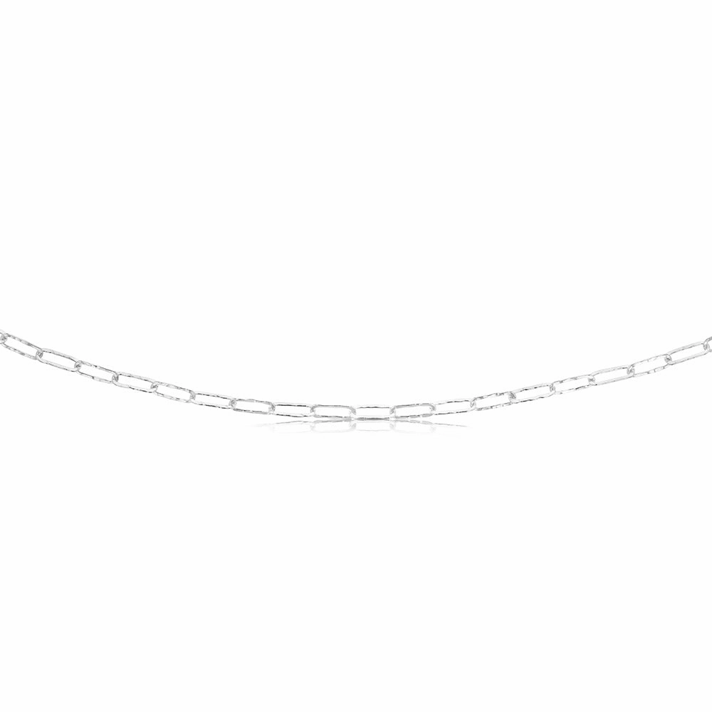 Sterling Silver Textured Paperclip 60 Gauge 50cm Chain