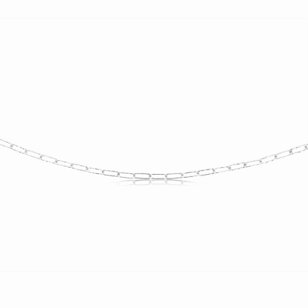 Sterling Silver Textured Paperclip 60 Gauge 60cm Chain