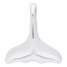 Sterling Silver Whale Tail Pendant Necklace, 18"