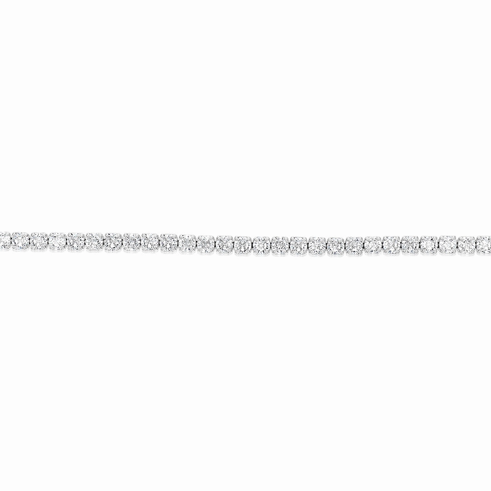 Sterling Silver White Cubic Zirconia Tennis 19cm Bracelet