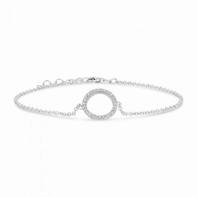 Sterling Silver Zirconia Circle of Life Bracelet