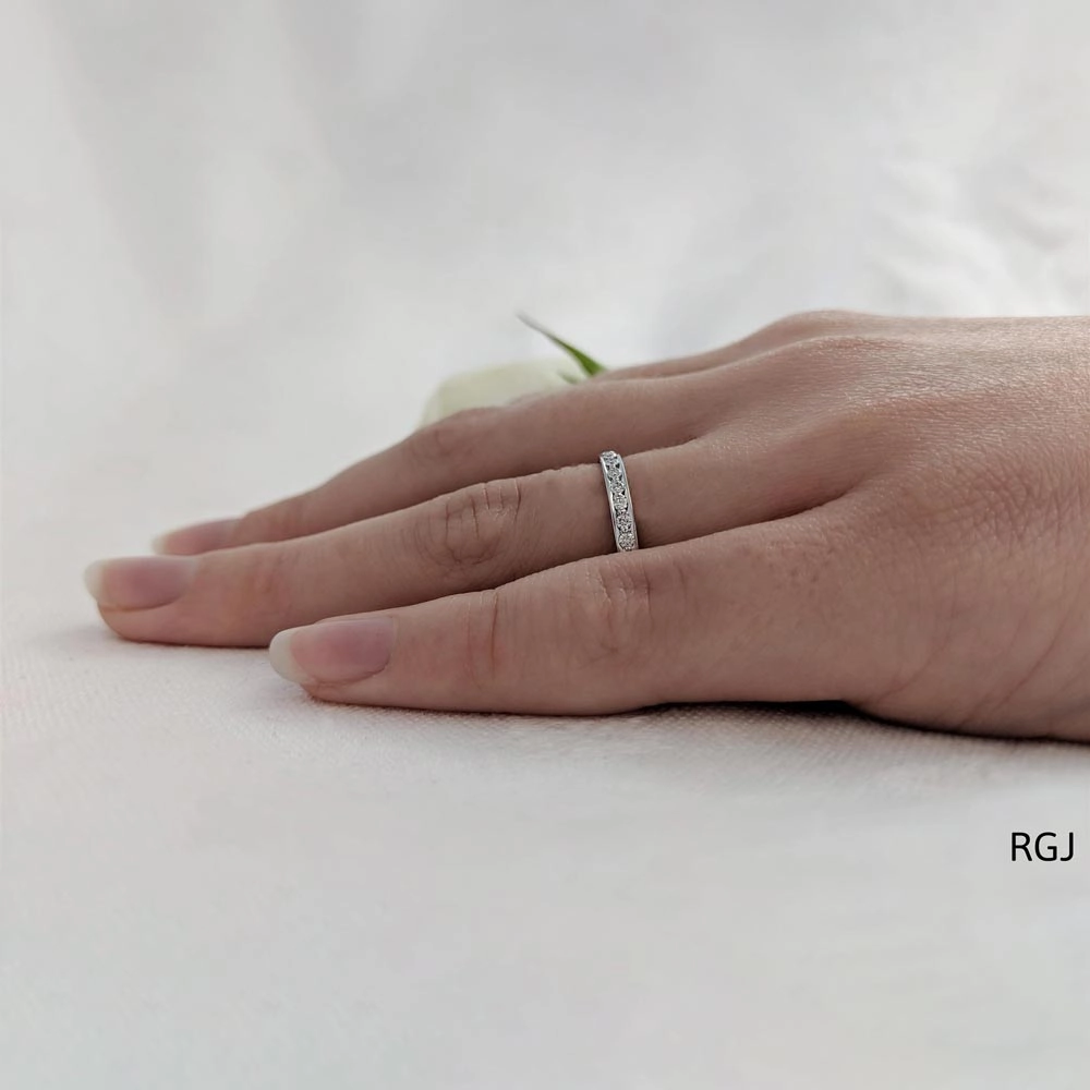 The Serenity Platinum Round Brilliant Cut Diamond Half Eternity Ring