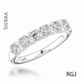 The Sierra Platinum Round Brilliant Cut Diamond Half Eternity Ring
