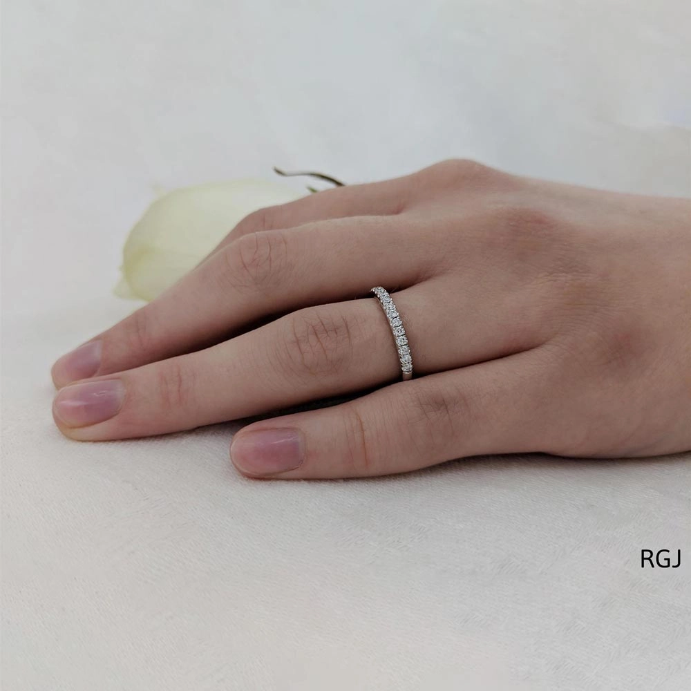 The Skye Eternity Platinum Round Brilliant Cut Diamond Half Eternity Ring