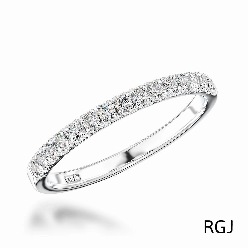 The Skye Eternity Platinum Round Brilliant Cut Diamond Half Eternity Ring