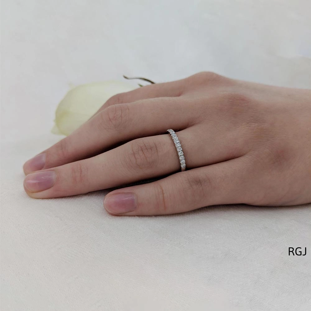 The Skye Eternity Platinum Round Brilliant Cut Diamond Half Eternity Ring