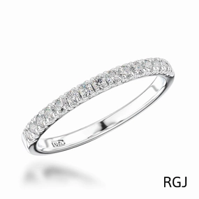 The Skye Eternity Platinum Round Brilliant Cut Diamond Half Eternity Ring