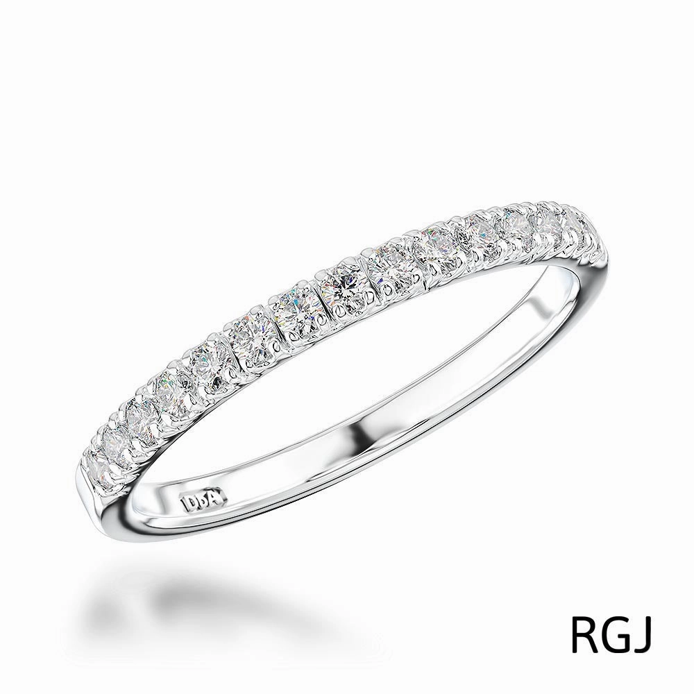 The Skye Eternity Platinum Round Brilliant Cut Diamond Half Eternity Ring