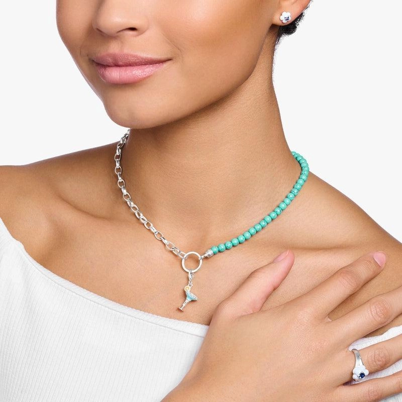 Thomas Sabo Charm Pendant - Blue Cocktail Glass - Silver