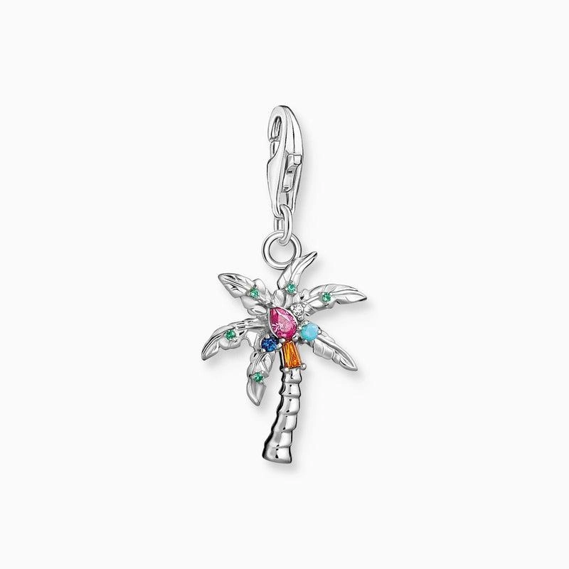 Thomas Sabo Charm Pendant - Colourful Palm Tree - Silver