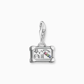 Thomas Sabo Charm Pendant - Colourful Vintage Suitcase - Silver
