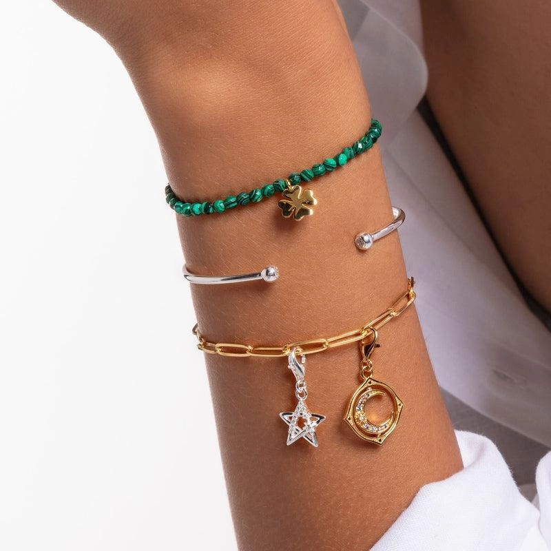 Thomas Sabo Charm pendant moon colourful stones gold