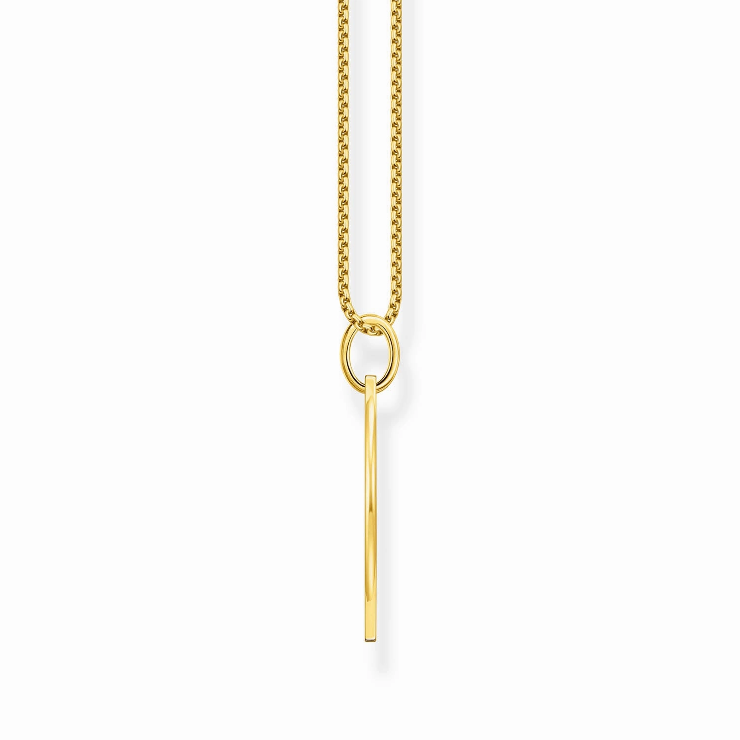 Thomas Sabo Engrav Gold Plated Sterling Silver Wide Tag CZ on 40-45cm Chain