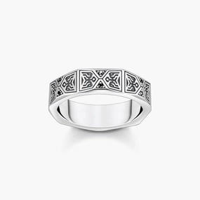 Thomas Sabo Faceted Design with Black Stones - Silver