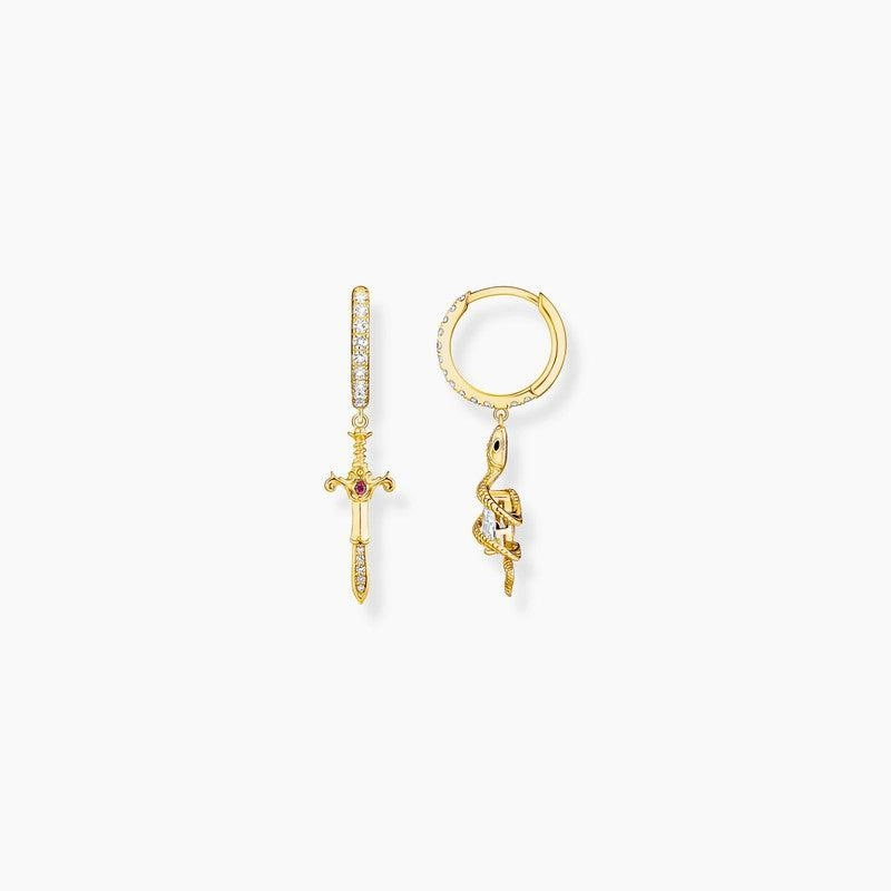 Thomas Sabo Gold-plated Hoop Earrings with Pendant Tempting Romance