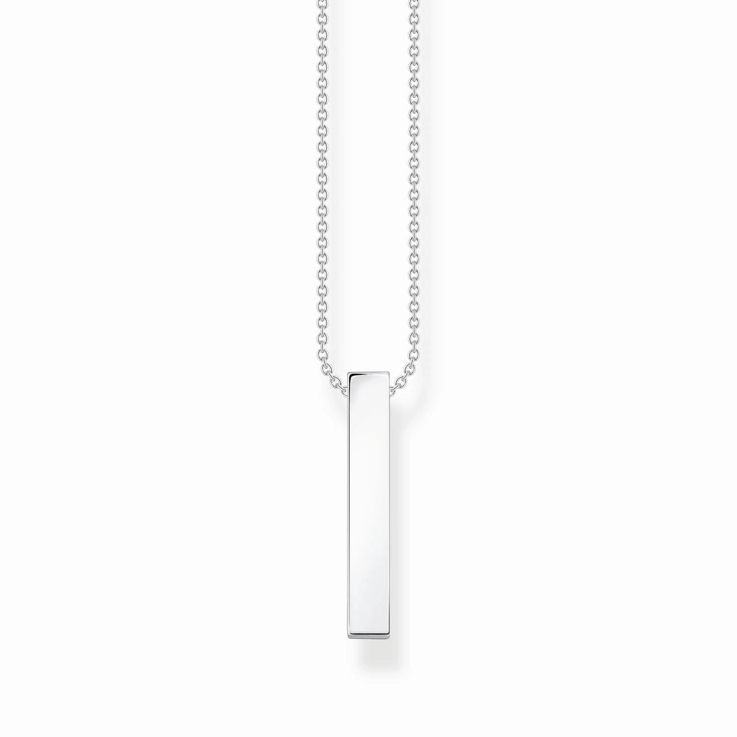 Thomas Sabo Heritage Engrav Sterling Silver CZ Bar On 40-45cm Chain