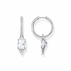Thomas Sabo Hoop earrings white stone silver