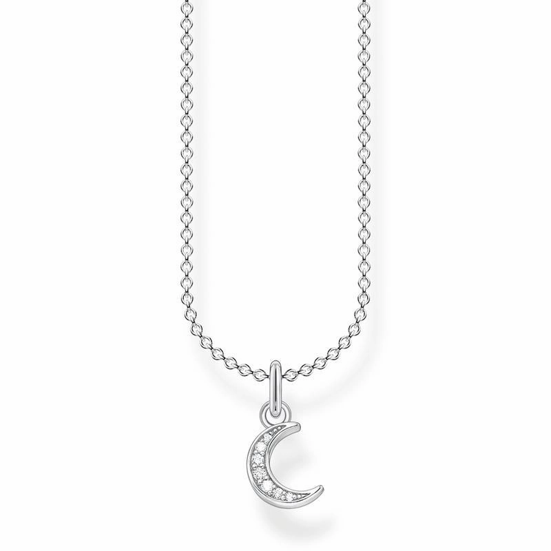 Thomas Sabo Necklace moon pav silver