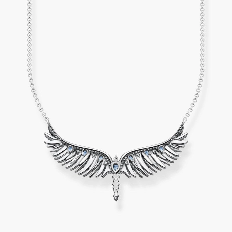 Thomas Sabo Necklace Phoenix Wing With Blue Stones Silver