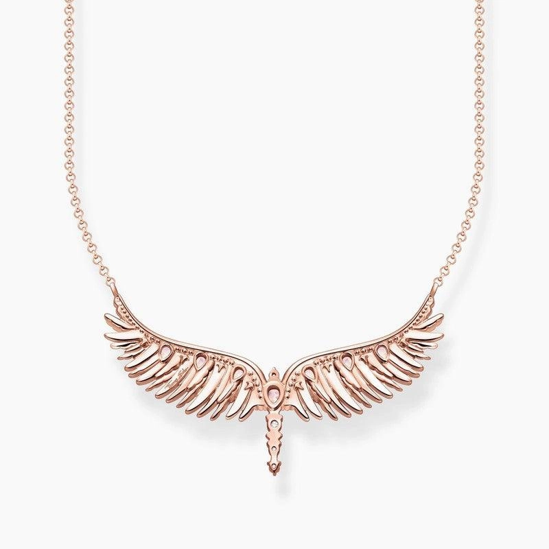 Thomas Sabo Necklace Phoenix Wing With Pink Stones Rose Gold