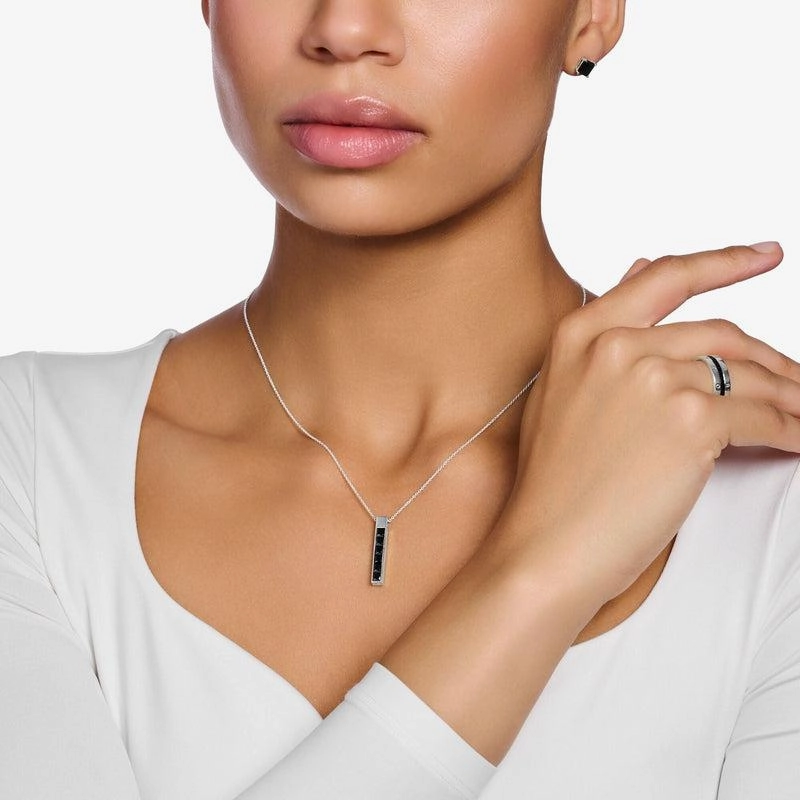 Thomas Sabo Necklace with Black Stones - Silver