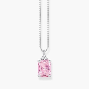 Thomas Sabo Necklace with Pink and White Stones - Silver