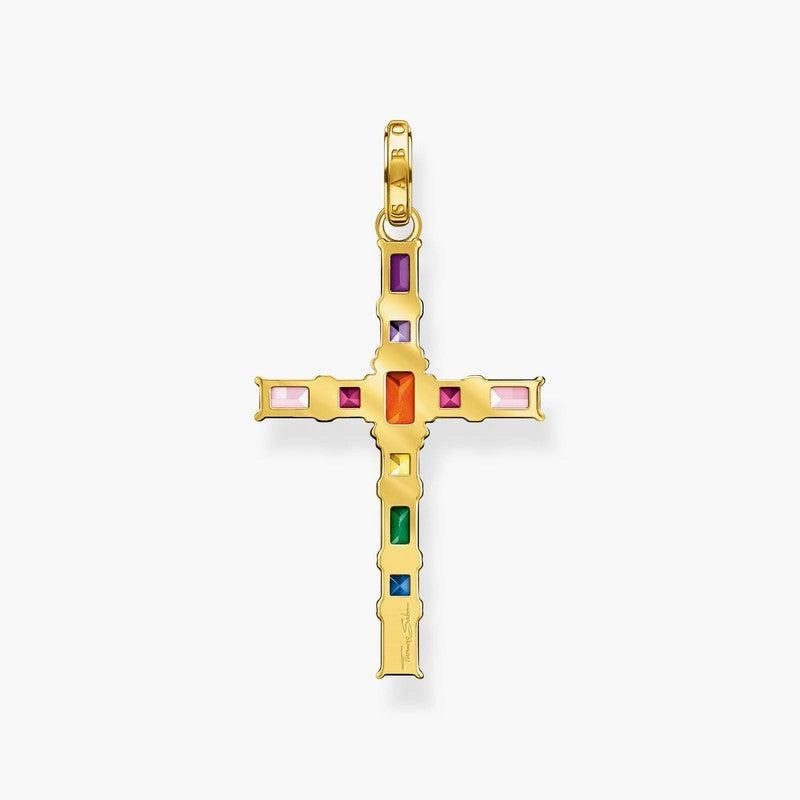 Thomas Sabo Pendant Cross Colourful Stones Gold